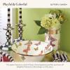 MACKENZIE-CHILDS Enamel Utensil Holder, Kitchen Utensil Holder for Countertop, Storage Caddy, Black-and-White Courtly Check(Butterfly Garden)