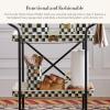 MACKENZIE-CHILDS Enamel Utensil Holder, Kitchen Utensil Holder for Countertop, Storage Caddy, Black-and-White Courtly Check(Courtly Check)