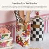 MACKENZIE-CHILDS Enamel Utensil Holder, Kitchen Utensil Holder for Countertop, Storage Caddy, Black-and-White Courtly Check(Flower Market White)