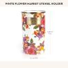 MACKENZIE-CHILDS Enamel Utensil Holder, Kitchen Utensil Holder for Countertop, Storage Caddy, Black-and-White Courtly Check(Flower Market White)