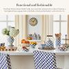 MACKENZIE-CHILDS Enamel Utensil Holder, Kitchen Utensil Holder for Countertop, Storage Caddy, Black-and-White Courtly Check(Royal Check)