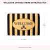 MACKENZIE-CHILDS Entrance Mat, Decorative Outdoor Front Door Mat, Coir Door Mat, 24″ x 36″, Squirrel(Awning Stripe)