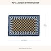 MACKENZIE-CHILDS Entrance Mat, Decorative Outdoor Front Door Mat, Coir Door Mat, 24″ x 36″, Squirrel(Royal Check)