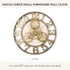 MACKENZIE-CHILDS Farmhouse Wall Clock, Rustic Home Decor, Large, Brown-and-White Mocha Check(Mocha Check)