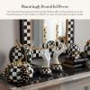 MACKENZIE-CHILDS Haunted House Spooky Hand Candle Holders, Black-and-White Halloween Centerpiece Table and Room Decor, Holds 2 Dinner Candles, Set of 2