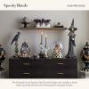 MACKENZIE-CHILDS Haunted House Spooky Hand Candle Holders, Black-and-White Halloween Centerpiece Table and Room Decor, Holds 2 Dinner Candles, Set of 2
