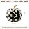 MACKENZIE-CHILDS Illuminated Jack-O’-Lantern, Decorative Resin Halloween Pumpkin Decor, Fergal(Courtly Check)