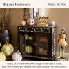 MACKENZIE-CHILDS Illuminated Jack-O’-Lantern, Decorative Resin Halloween Pumpkin Decor, Fergal(Halloween Fergal)