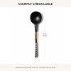 MACKENZIE-CHILDS Kitchen Ladle, Silicone Ladle Spoon for Cooking, Brown-and-White Mocha Check(Courtly Check)