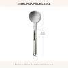 MACKENZIE-CHILDS Kitchen Ladle, Silicone Ladle Spoon for Cooking, Brown-and-White Mocha Check(Sterling Check)