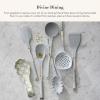 MACKENZIE-CHILDS Kitchen Pasta Spoon, Silicone Spaghetti Spoon, Brown-and-White Mocha Check(Sterling Check)