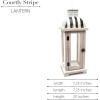 MACKENZIE-CHILDS Lantern, Wooden Lantern for Flameless Candles, Black-and-White Courtly Stripe(Courtly Stripe)