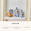 MACKENZIE-CHILDS Large Enamel Canister, Kitchen Storage Container for Flour and Sugar, 1.89 Liters, Grey-and-White Sterling Check(Royal Check)