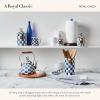 MACKENZIE-CHILDS Large Enamel Canister, Kitchen Storage Container for Flour and Sugar, 1.89 Liters, Grey-and-White Sterling Check(Royal Check)