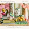 MACKENZIE-CHILDS Large Kitchen Canister, Decorative Glass Storage Jar with Lid, Green-and-White Emerald Check(Emerald Check)
