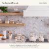 MACKENZIE-CHILDS Large Kitchen Canister, Decorative Glass Storage Jar with Lid, Green-and-White Emerald Check(Rosy Check)