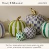 MACKENZIE-CHILDS Medium Pumpkin, Resin Halloween Home Decor, Pink-and-White Bubblegum Pink Stripe(Moss Stripe)