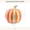MACKENZIE-CHILDS Medium Pumpkin, Resin Halloween Home Decor, Pink-and-White Bubblegum Pink Stripe(Orange)