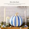 MACKENZIE-CHILDS Medium Pumpkin, Resin Halloween Home Decor, Pink-and-White Bubblegum Pink Stripe(Royal)