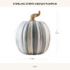 MACKENZIE-CHILDS Medium Pumpkin, Resin Halloween Home Decor, Pink-and-White Bubblegum Pink Stripe(Sterling)