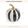 MACKENZIE-CHILDS Mini Pumpkin, Resin Halloween Home Decor, Black-and-White Courtly Stripe