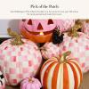 MACKENZIE-CHILDS Mini Pumpkin, Resin Halloween Home Decor, Purple-and-White Plum Check(Bubblegum Pink Check)