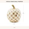 MACKENZIE-CHILDS Mini Pumpkin, Resin Halloween Home Decor, Purple-and-White Plum Check(Mocha Check)