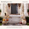 MACKENZIE-CHILDS Mini Pumpkin, Resin Halloween Home Decor, Purple-and-White Plum Check(Mocha Check)
