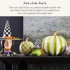 MACKENZIE-CHILDS Mini Pumpkin, Resin Halloween Home Decor, Purple-and-White Plum Check(Moss Check)