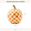 MACKENZIE-CHILDS Mini Pumpkin, Resin Halloween Home Decor, Purple-and-White Plum Check(Orange Check)