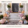 MACKENZIE-CHILDS Mini Pumpkin, Resin Halloween Home Decor, Purple-and-White Plum Check(Orange Check)