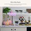 MACKENZIE-CHILDS Mini Pumpkin, Resin Halloween Home Decor, Purple-and-White Plum Check(Plum Check)