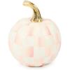 MACKENZIE-CHILDS Mini Pumpkin, Resin Halloween Home Decor, Purple-and-White Plum Check(Rosy Check)