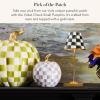 MACKENZIE-CHILDS Mini Pumpkin, Resin Halloween Home Decor, Purple-and-White Plum Check(Violet Check)