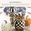 MACKENZIE-CHILDS Owl, Fall Owl Decor for Home, Black-and-White Courtly Check