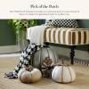MACKENZIE-CHILDS Porch Decor Metal Pumpkin Container, Halloween Metal Container Home Decor with Lid, Large(Large)