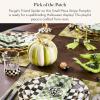 MACKENZIE-CHILDS Resin Pumpkin, Decorative Halloween Home Decor, Fergal’s Friend Spider, Moss Stripe