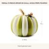 MACKENZIE-CHILDS Resin Pumpkin, Decorative Halloween Home Decor, Fergal’s Friend Spider, Moss Stripe