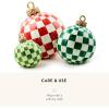 MACKENZIE-CHILDS Resin Tabletop Ornament, Christmas-Tree Ornament-Ball Centerpiece, 8-Inch Diameter, Dark-Green Check(Dark-green Check)