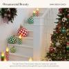 MACKENZIE-CHILDS Resin Tabletop Ornament, Christmas-Tree Ornament-Ball Centerpiece, 8-Inch Diameter, Dark-Green Check(Dark-green Check)