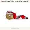 MACKENZIE-CHILDS Ribbon, Decorative Wired Ribbon for Christmas Gift Wrapping and Decor, 4 Inches, Brown-and-White Mocha Check Suede(Cortly Check Red Back)