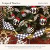 MACKENZIE-CHILDS Ribbon, Decorative Wired Ribbon for Christmas Gift Wrapping and Decor, 4 Inches, Brown-and-White Mocha Check Suede(Courtly Check)
