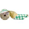 MACKENZIE-CHILDS Ribbon, Decorative Wired Ribbon for Christmas Gift Wrapping and Decor, 4 Inches, Brown-and-White Mocha Check Suede(Green Check)