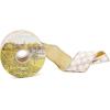 MACKENZIE-CHILDS Ribbon, Decorative Wired Ribbon for Christmas Gift Wrapping and Decor, 4 Inches, Brown-and-White Mocha Check Suede(Mocha Check)