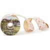 MACKENZIE-CHILDS Ribbon, Decorative Wired Ribbon for Christmas Gift Wrapping and Decor, 4 Inches, Brown-and-White Mocha Check Suede(Rosy Check)
