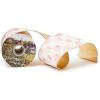 MACKENZIE-CHILDS Ribbon, Decorative Wired Ribbon for Christmas Gift Wrapping and Decor, 4 Inches, Brown-and-White Mocha Check Suede(Rosy Check)