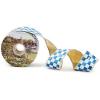 MACKENZIE-CHILDS Ribbon, Decorative Wired Ribbon for Christmas Gift Wrapping and Decor, 4 Inches, Brown-and-White Mocha Check Suede(Royal Check)