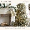 MACKENZIE-CHILDS Ribbon, Decorative Wired Ribbon for Christmas Gift Wrapping and Decor, 4 Inches, Brown-and-White Mocha Check Suede(Sterling Stripe)