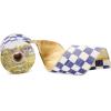 MACKENZIE-CHILDS Ribbon, Decorative Wired Ribbon for Christmas Gift Wrapping and Decor, 4 Inches, Brown-and-White Mocha Check Suede(Violet Check)
