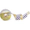 MACKENZIE-CHILDS Ribbon, Decorative Wired Ribbon for Christmas Gift Wrapping and Decor, 4 Inches, Brown-and-White Mocha Check Suede(Violet Check)